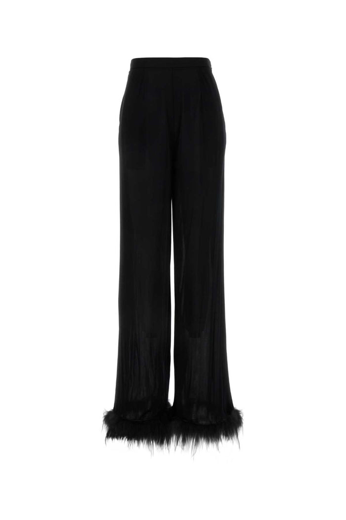 Prada Black Satin Wide-Leg Pant