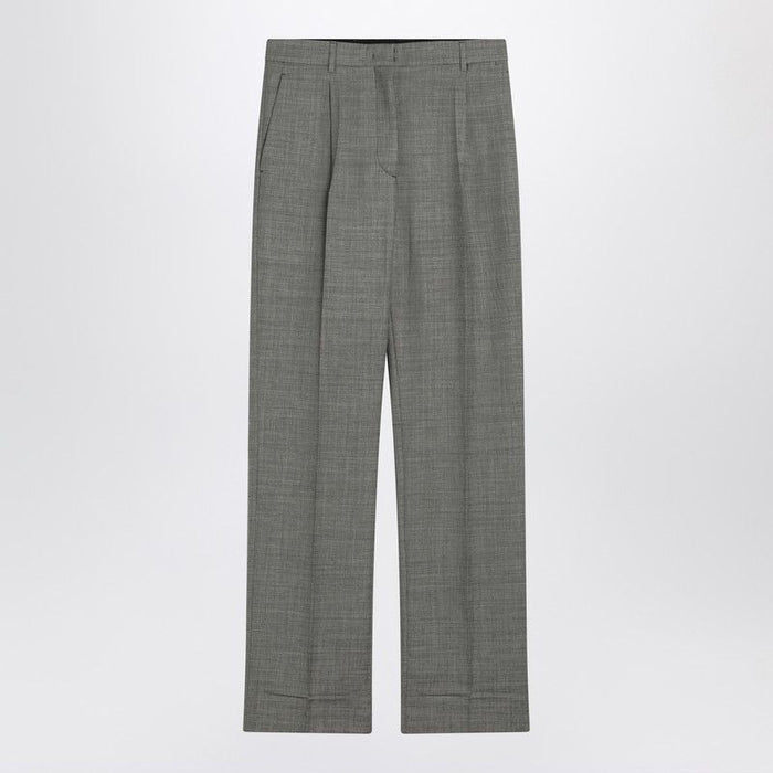 Prada Wide Grey Trousers In Wool