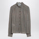Prada Check-Patterned Shirt Turquoise/Cocoa In Silk Blend
