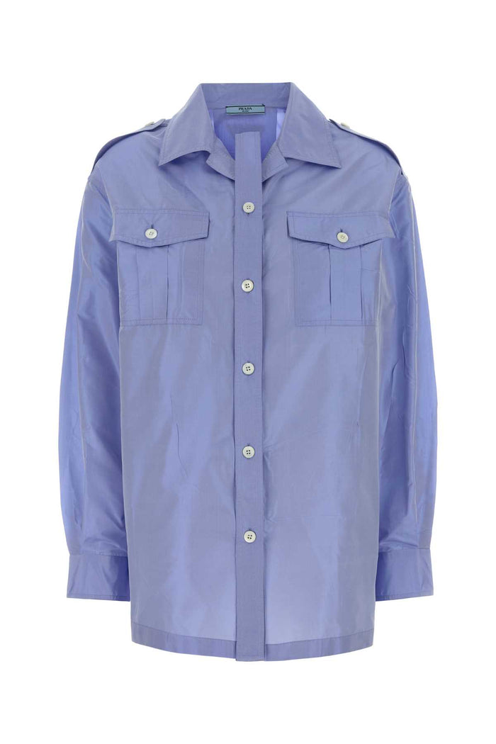 Prada Light-Blue Taffeta Shirt