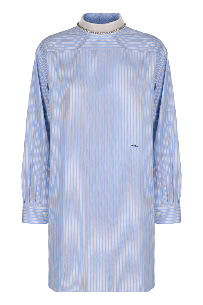 Prada Embroidered Poplin Blouse
