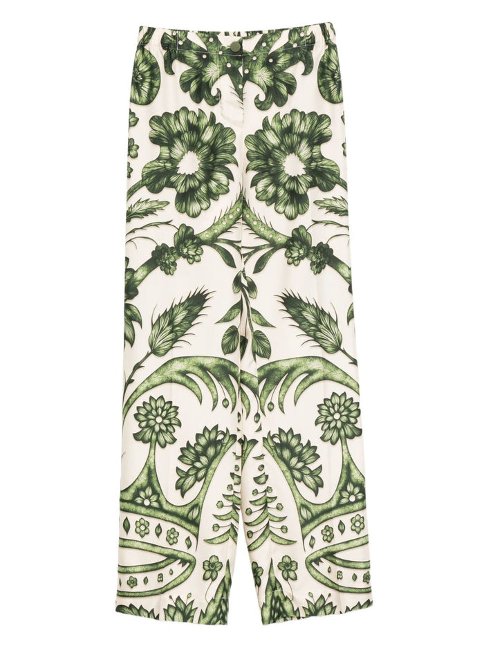F.r.s For Restless Sleepers Printed Silk Trousers