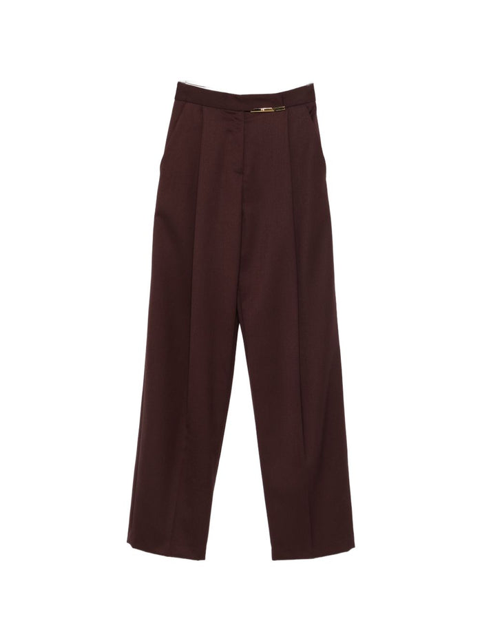 Elisabetta Franchi Chocolate Pleated Trousers