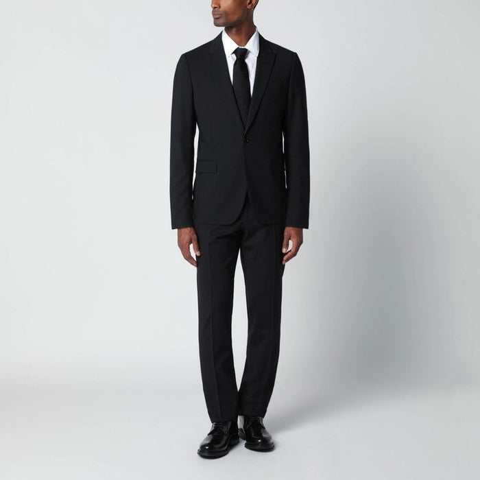 Lardini Black Singlebreasted Woolblend Suit