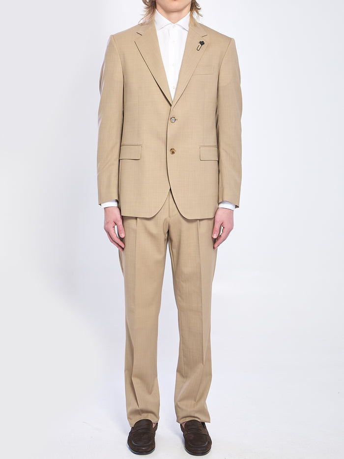 Lardini Beige Singlebreasted Linen Suit