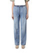Fabiana Filippi Lightweight Denim Trousers With Elasticated Waist And Monile Detail