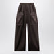 The Frankie Shop Dark Brown Delny Satin Cargo Trousers