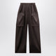 The Frankie Shop Dark Brown Delny Satin Cargo Trousers