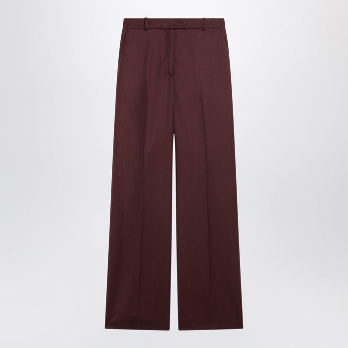 The Frankie Shop Lenora Burgundy Wool-Blend Trousers