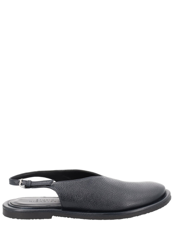 Studio Nicholson Blue Deerskin Micro Rubber Flats