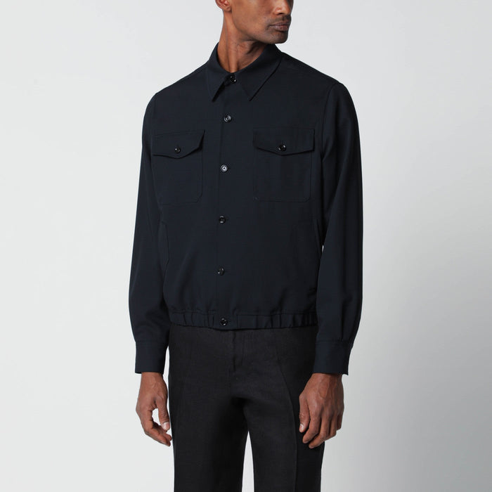 Lardini Blue Wool Shirt Jacket