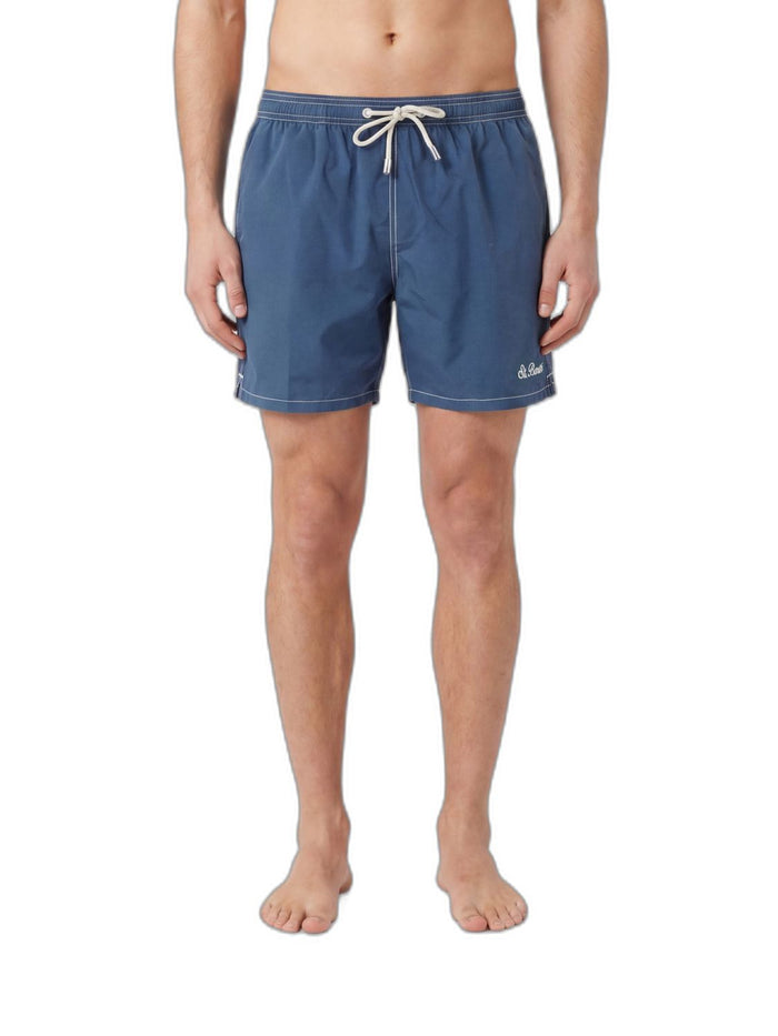 Mc2 Saint Barth Beach Shorts With Logo