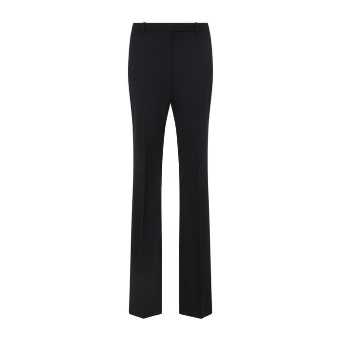 Tom Ford Black Tailored Straight Wool And Silk Pants