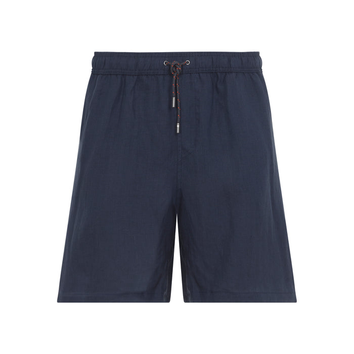 Sease Drawstring Blue Hemp Shorts