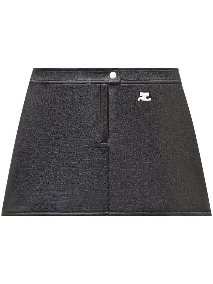 Courregès Stretch Cotton A Line Mini Skirt.