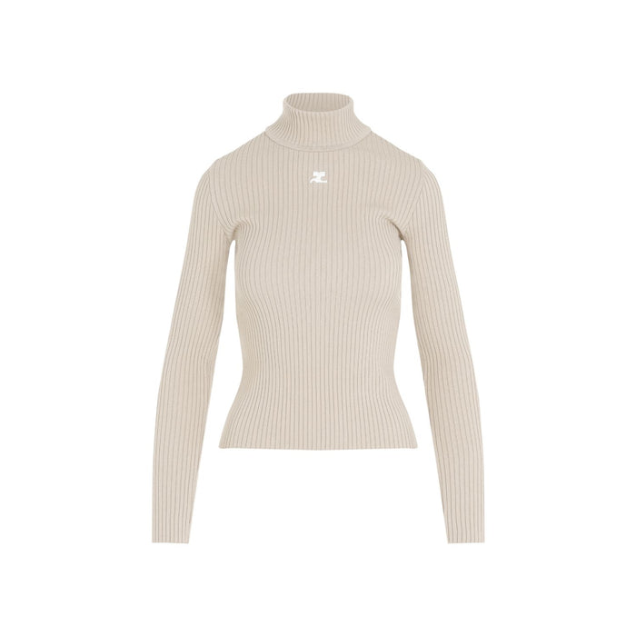 Courregès Courrèges Roll Neck Ribbed Jumper