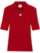 Courregès Red Cotton Blend Knit Top