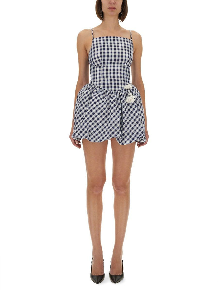 Self-Portrait Checkered Taffeta Mini Dress