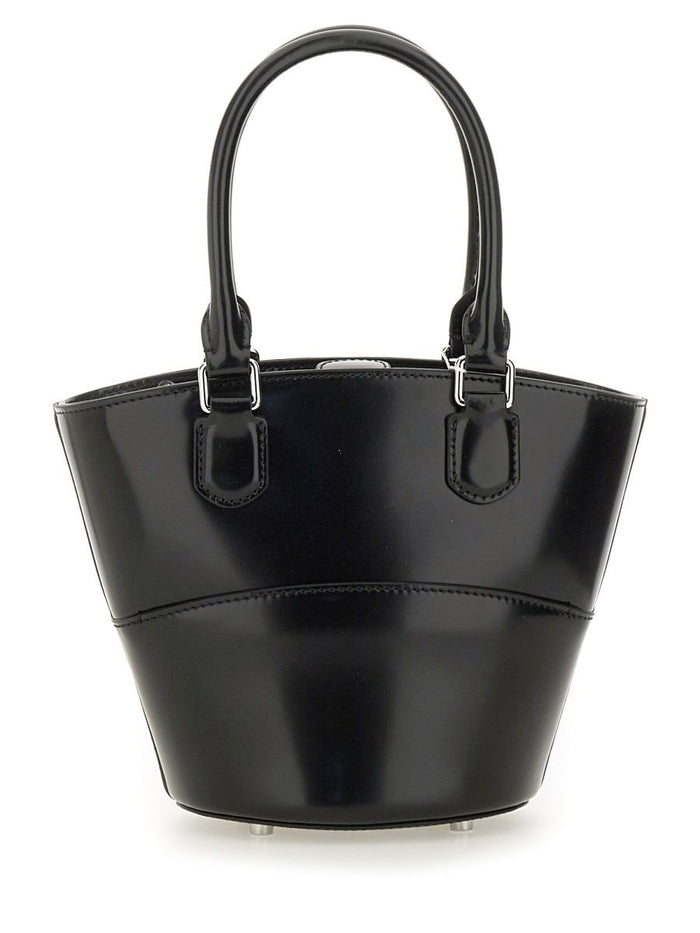 Self-Portrait Leather Tote Bag With Charm