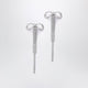 Self Portrait Double Crystal Bow Drop Earrings In Silver-Plated Brass