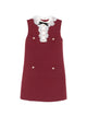 Self-Portrait Burgundy Crepe Lace Collar Mini Dress