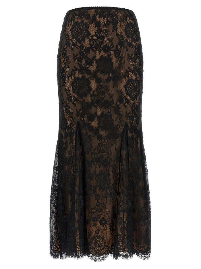 Self Portrait 'Black Lace Midi' Skirt