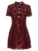Self Portrait 'Burgundy Lace Mini' Dress