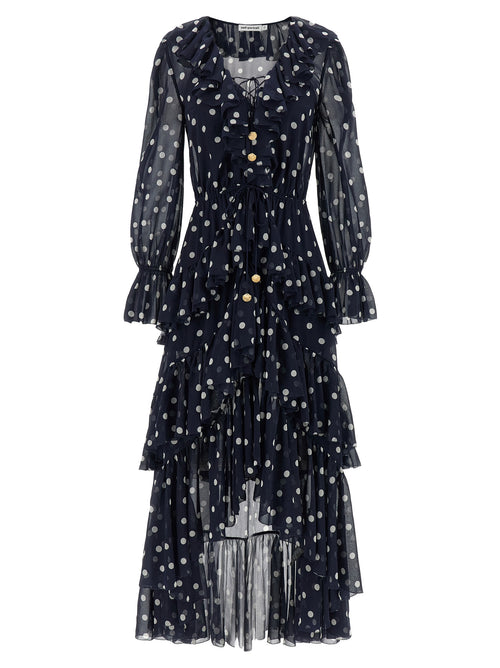 Self Portrait 'Polka Dot Georgette Ruffle Maxi' Dress