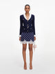 Self-Portrait Ribbed Knit Cardigan