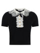 Self Portrait 'Black Knit Lace Collar' Top