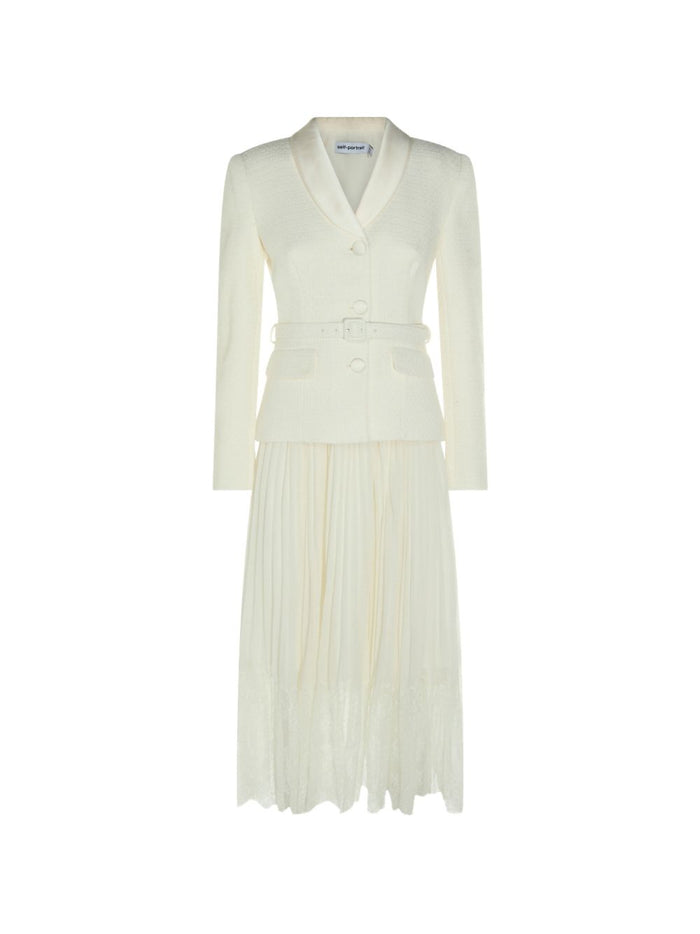 Self-Portrait Shawl Collar Midi Dress