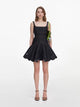 Self-Portrait Indigo Denim Bow Embroidered Mini Dress