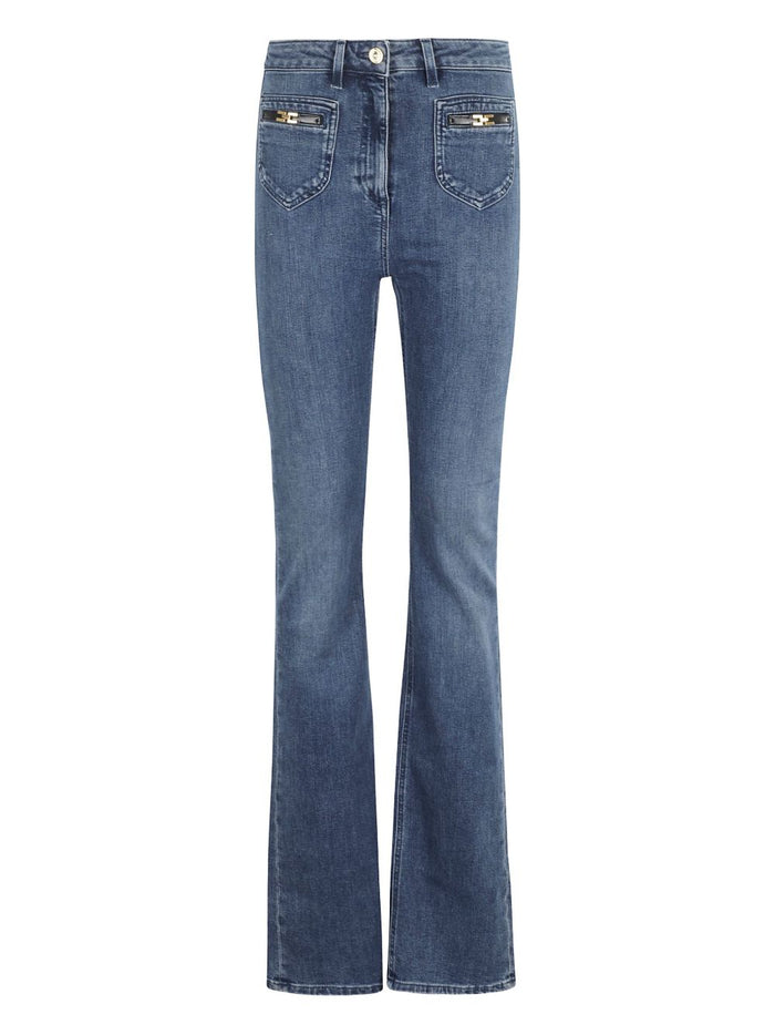 Elisabetta Franchi Cotton Blend Flare Jeans