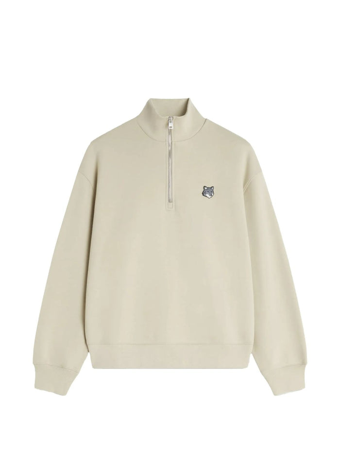 Maison Kitsuné Fox Head Comfort Half Zip Sweatshirt