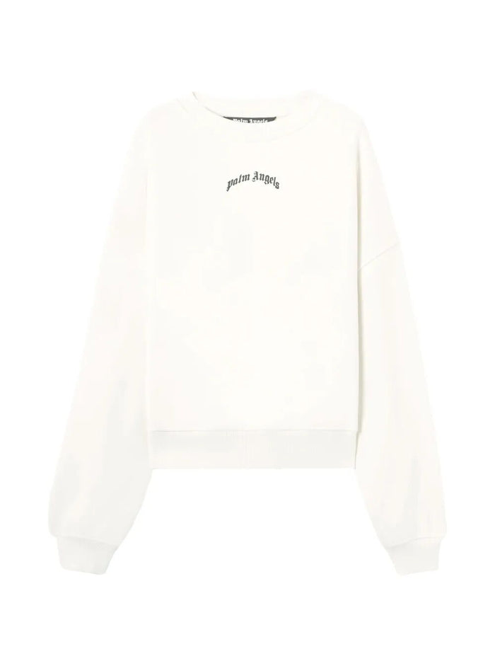 Palm Angels Back Curved Logo Loose Crew