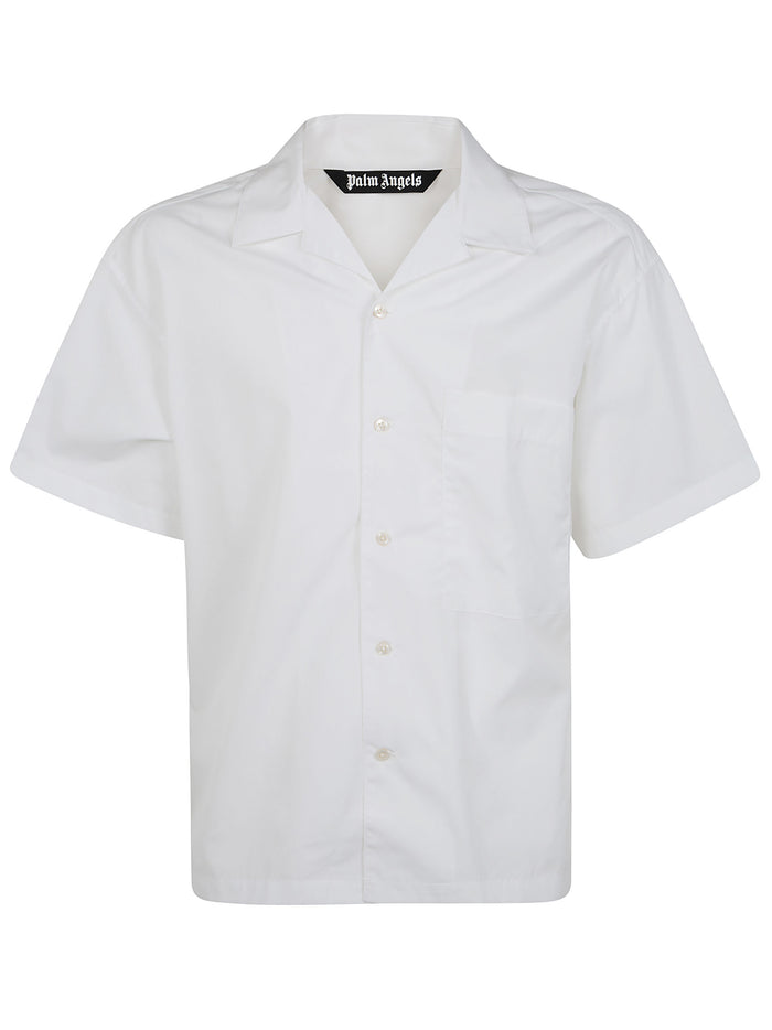 Palm Angels B Curved Logo Bowling Shirt