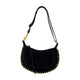 Isabel Marant Oskan Moon Shoulder Bag In Black Suede