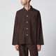Tekla Brown Cotton Pajama Shirt