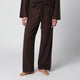 Tekla Brown Cotton Pajama Trousers