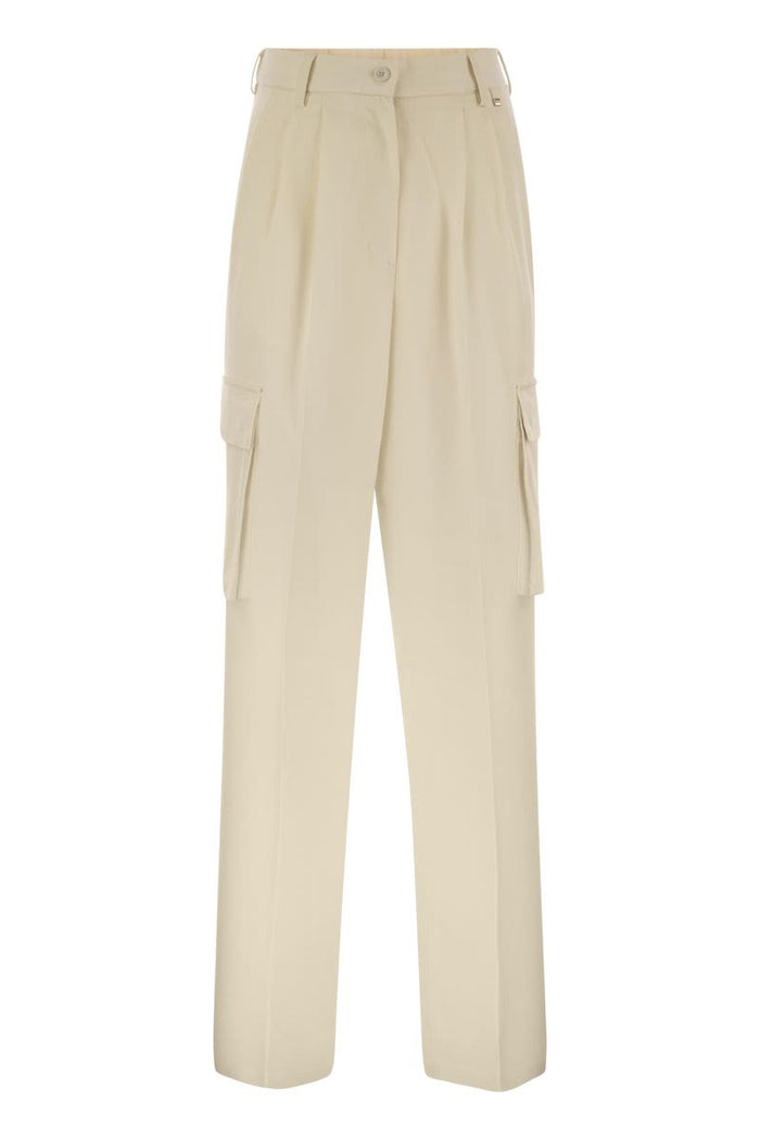 Herno Cargo Trousers In Wool And Viscose Blend