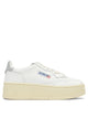 Autry Platform Low Wom Leat/Leat Wht/Silver
