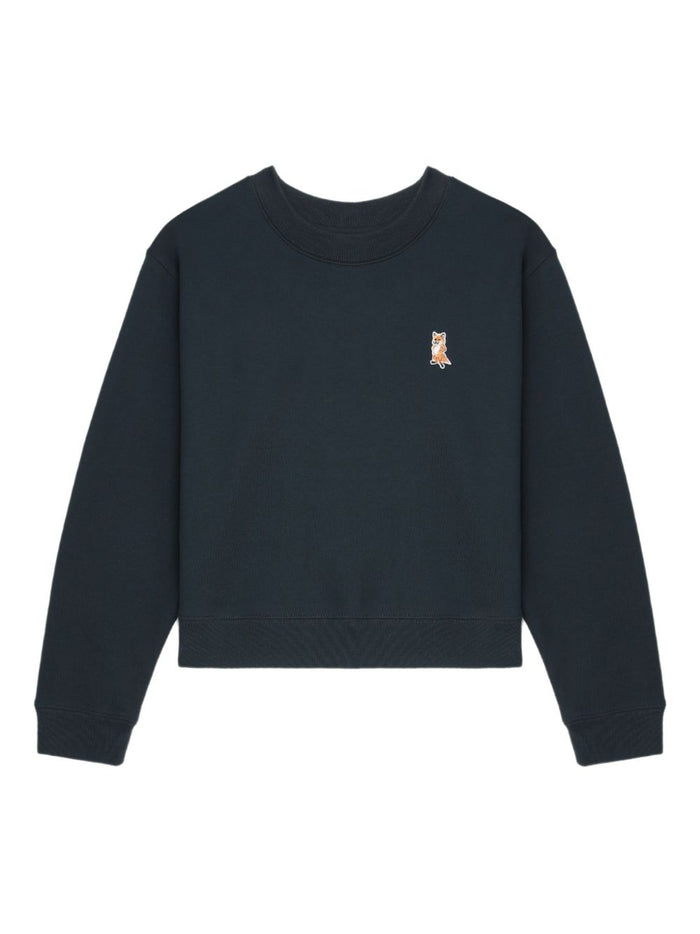 Maison Kitsuné Lady Fox Cotton Cropped Sweatshirt