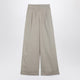Palm Angels Beige Cotton Wide Trousers