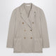 Palm Angels Beige Double-Breasted Cotton Jacket
