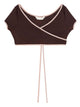 Palm Angels Cap-Sleeves Bikini Top