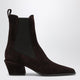 Paris Texas Bettina Suede Boots In Chocolate Brown