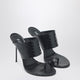 Paris Texas Lidia Pythoneffect Black Leather Thong Mule