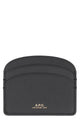 A.p.c. Black Leather Demi-Lune Card Holder