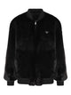 Prada Black Eco Fur Bomber Jacket