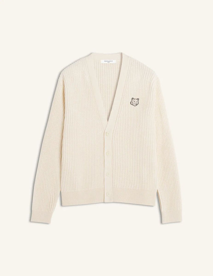 Maison Kitsuné Fox Head Cotton Ribbed Cardigan